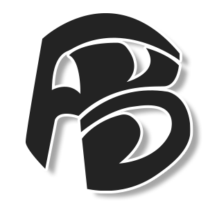 monogram style sticker AB